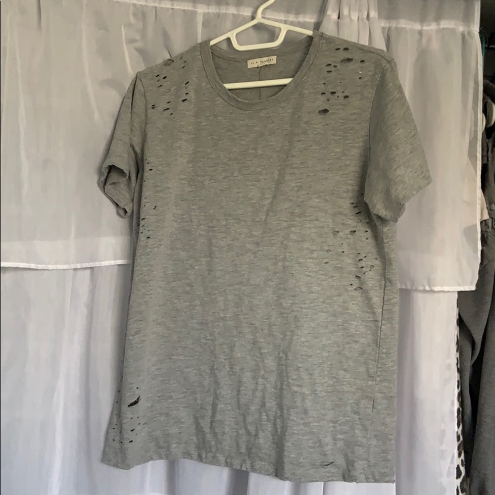 LA Hearts Distressed Grey T-Shirt